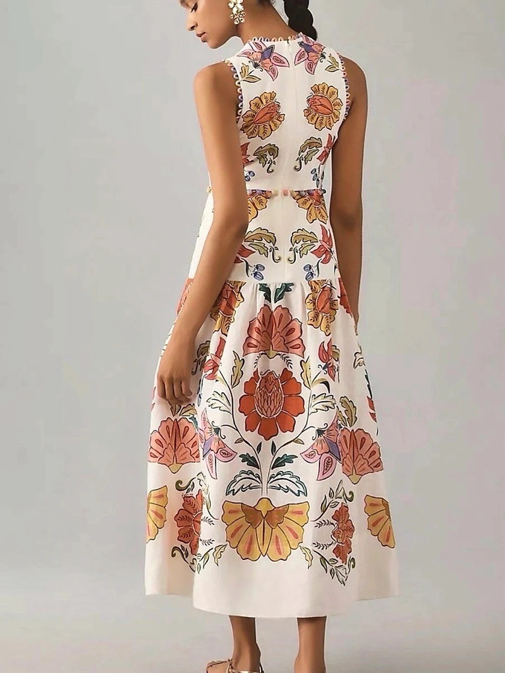 FARM Rio Havana Floral Dress White & Orange - Picture 2 of 3